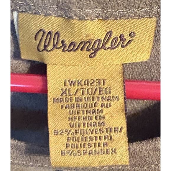 Wrangler High Low Brown Faux Suede Keyhole Neck Top Size XL - Picture 3 of 3